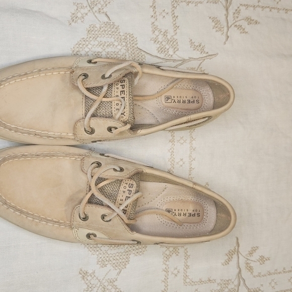 Sperry Top Siders Women's 7 leather adjustable laces GUC Boat‎ Shoes Preppy - Picture 7 of 10